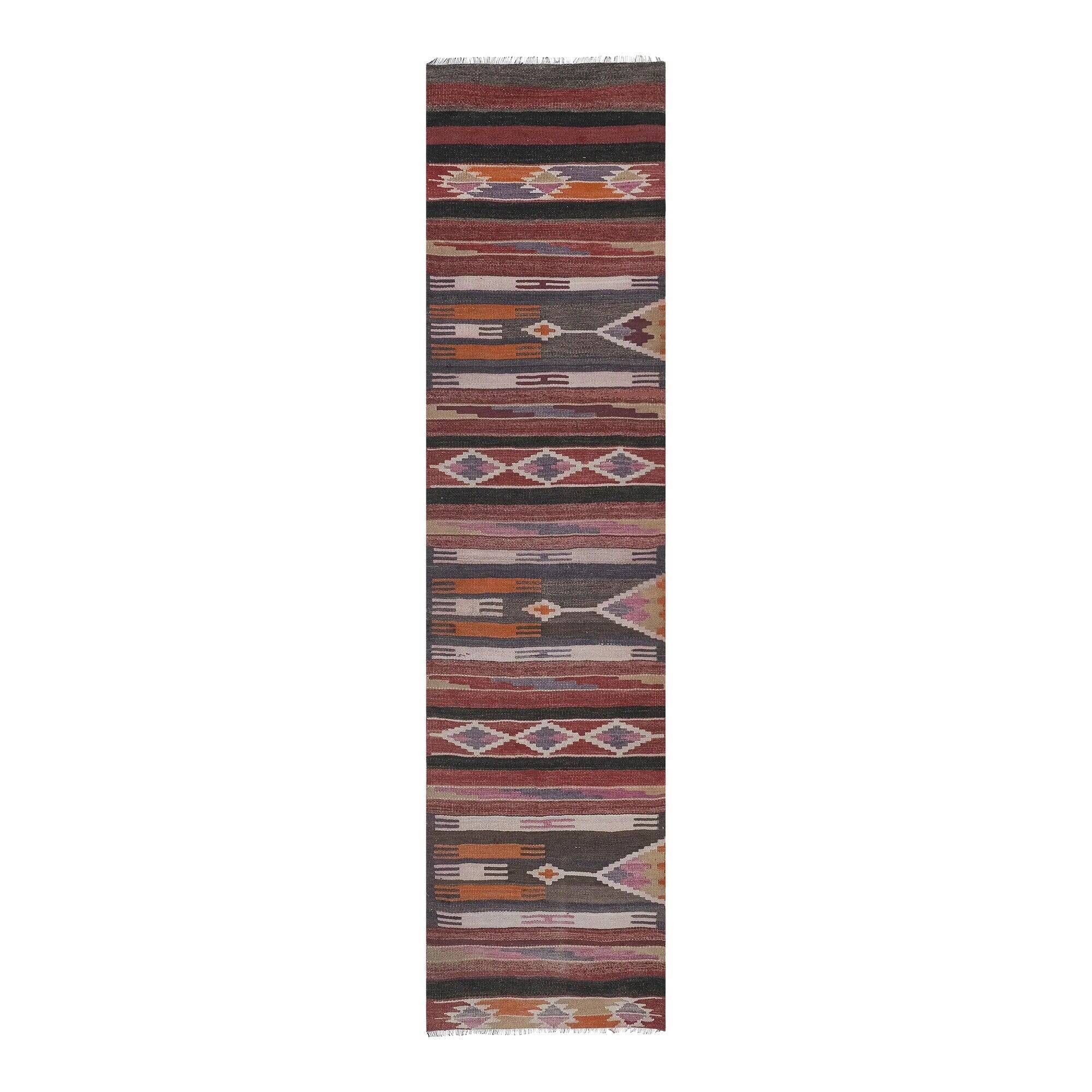 Vintage Turkish hallway rug 78x320 cm