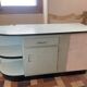 Meuble bas cuisine angle formica vert vintage