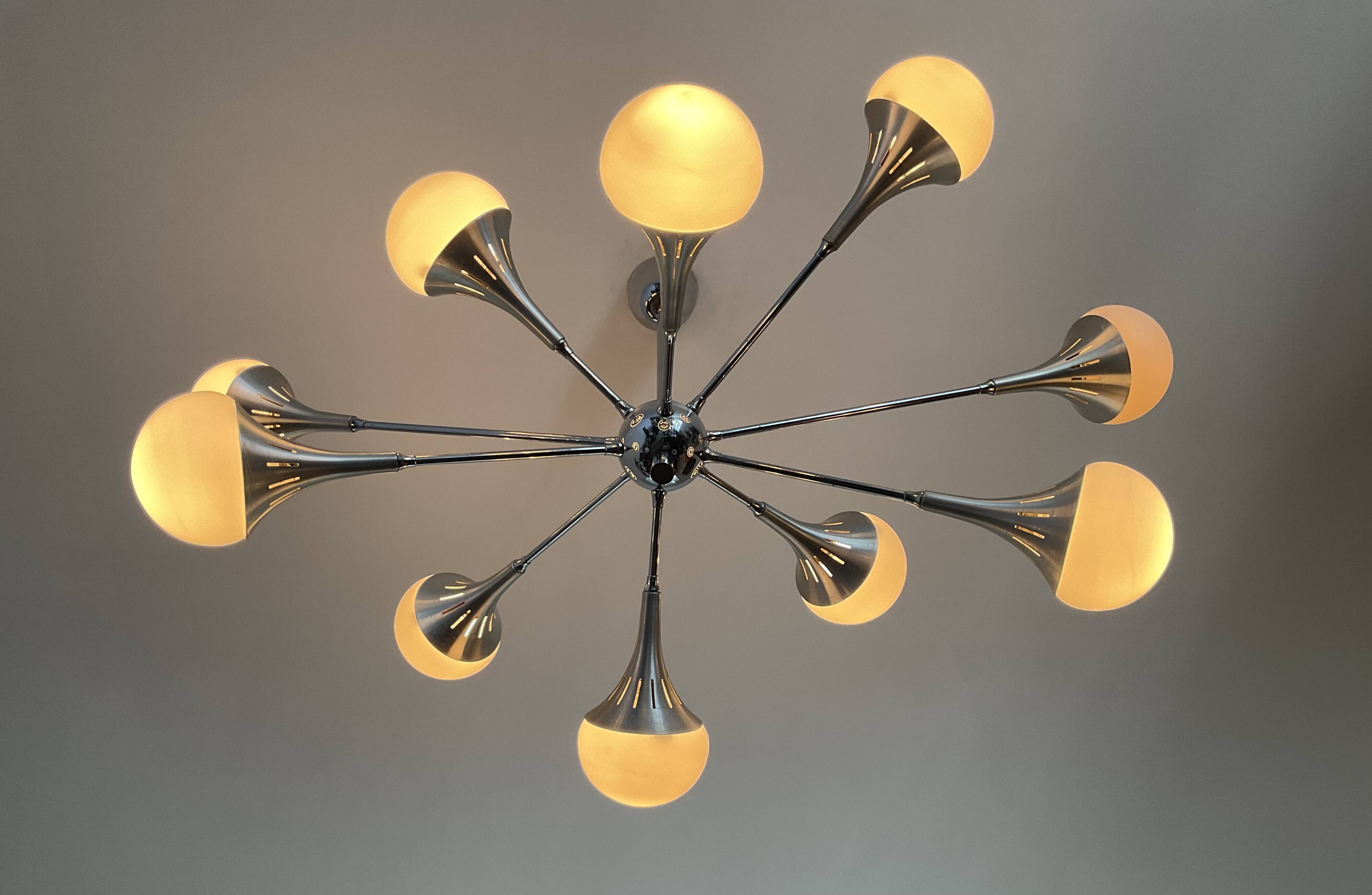 Vintage trumpet chandelier from the 70s