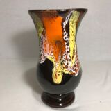 Vallauris vase in colored ceramic flowing