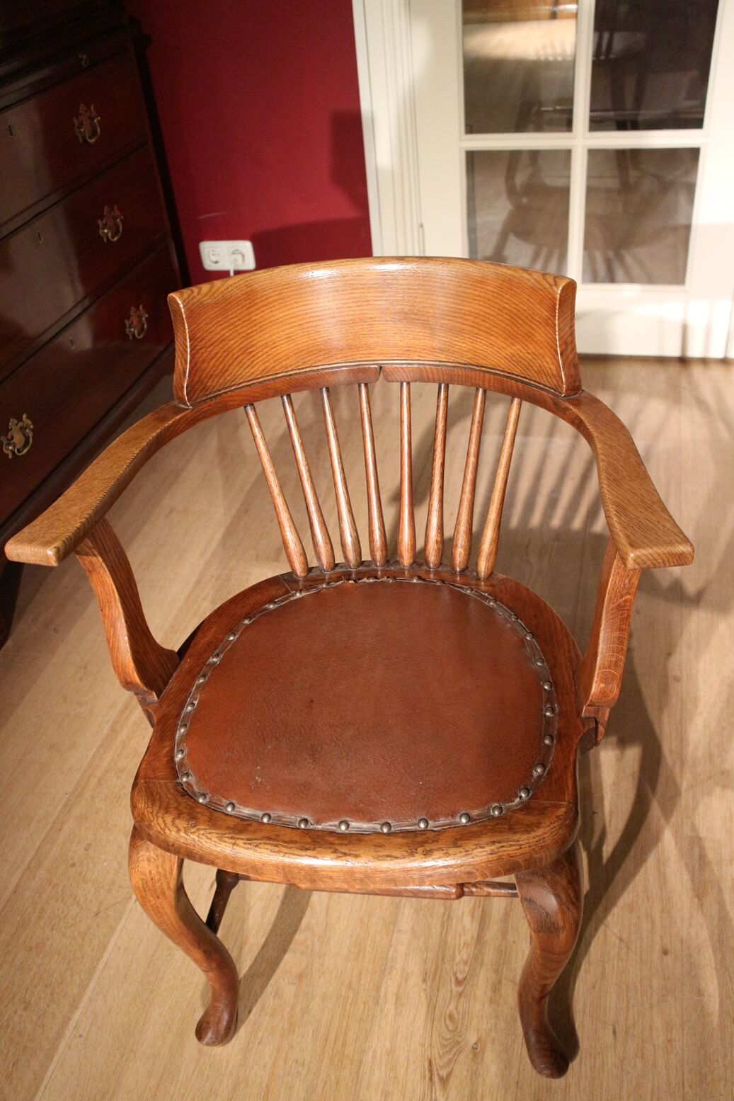 Set of 2 oak office chairs