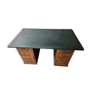 Bureau a caisson d'administration ancien en chêne