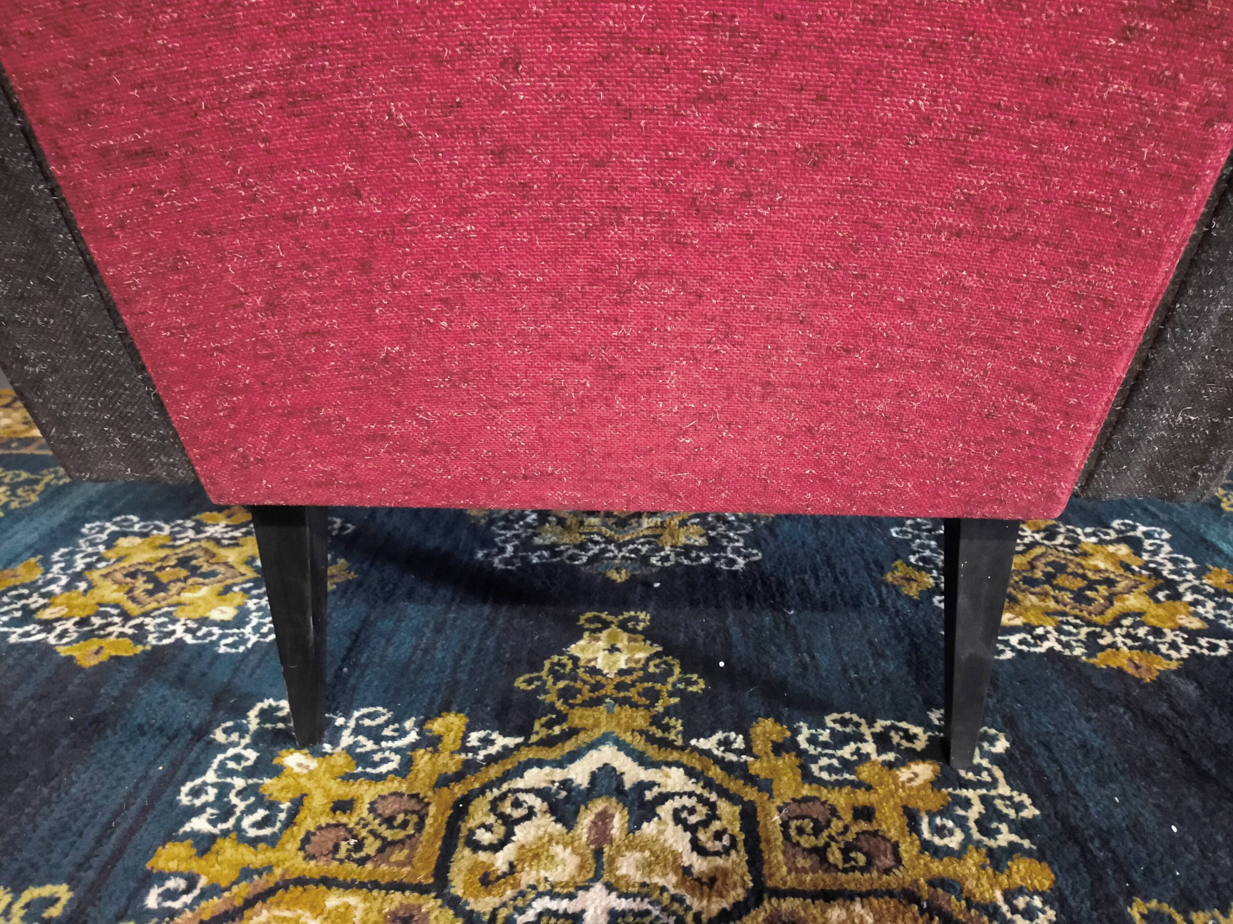 Fauteuil vintage rouge et noir 1960