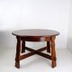 Table de salle à manger ronde à rallonge en chêne massif Brutalist 1950s Mid-20th Century