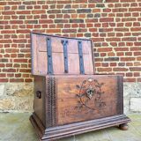 Chest In High Period Oak From XVII Eme Century