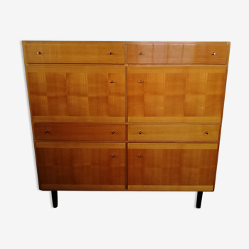 Buffet 1970 en bois blond