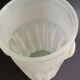 Beige fluted ear-shaped glass paste bucket