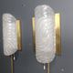 Pair of brass and glass wall lights by Fischer Leuchten, 1960s