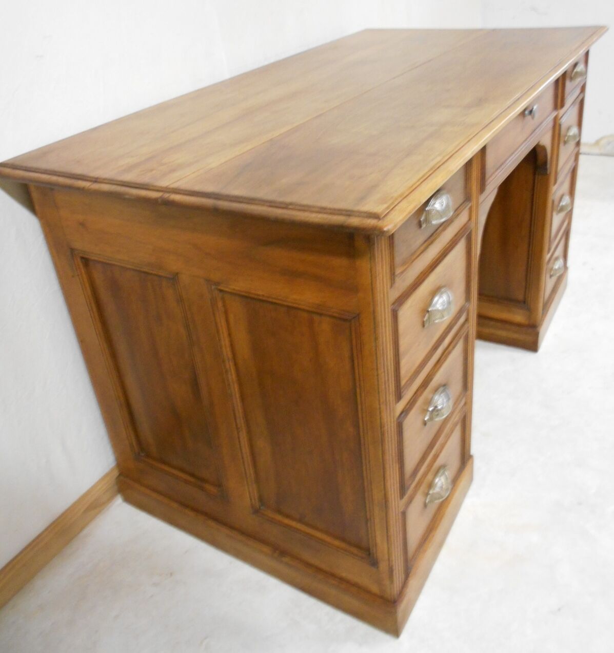 Coffered walnut desk