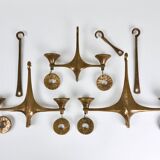 Grand Chandelier Suspended Candelabrum Brutalist Michael Harjes, 1970s