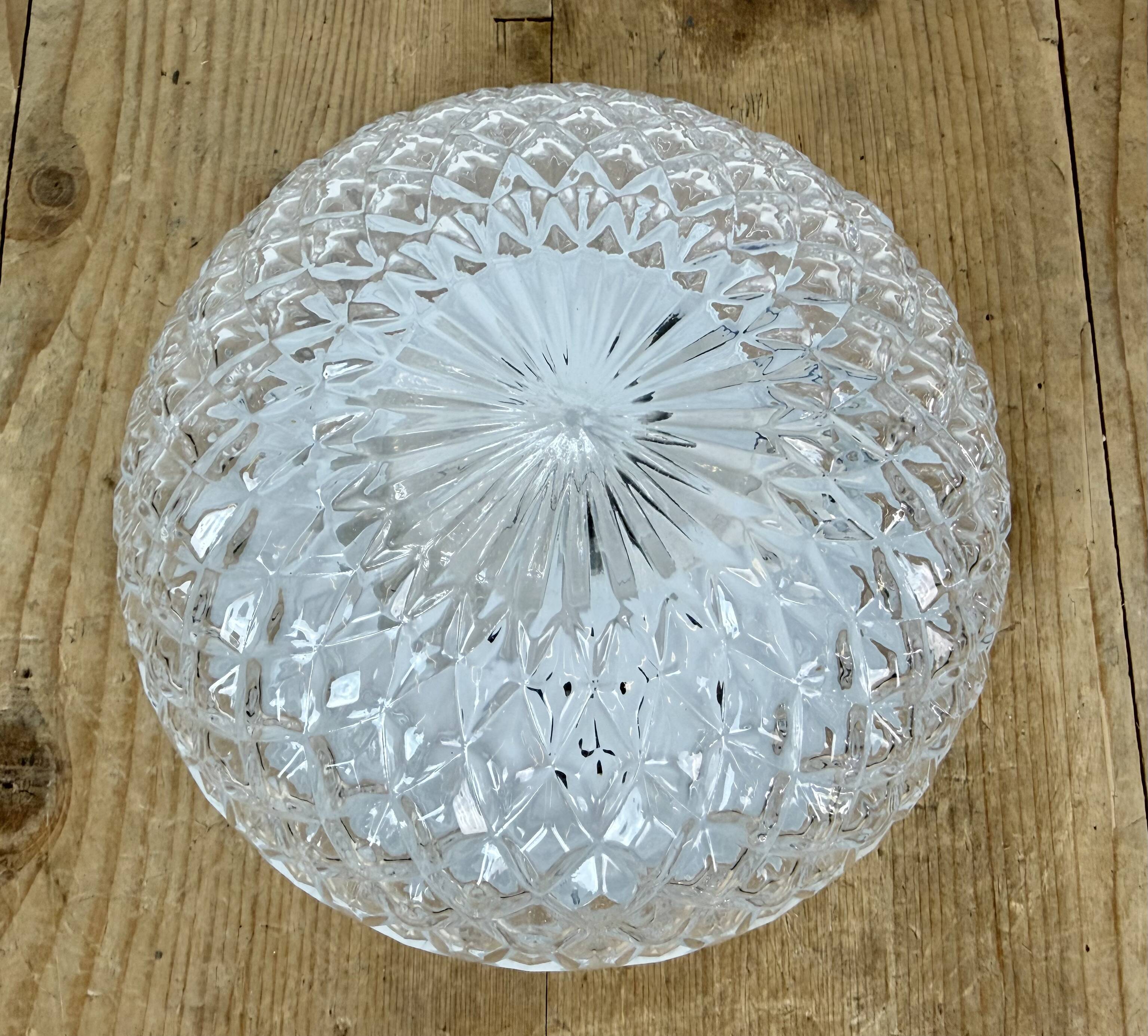Vintage Glass Wall or Ceiling Light, 1970s