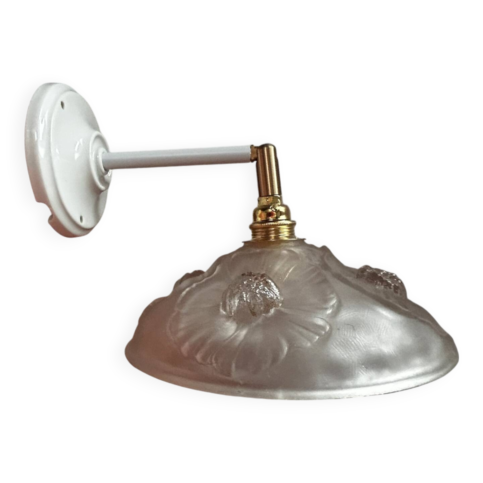 Art Deco Flower Globe Tilting Wall Light