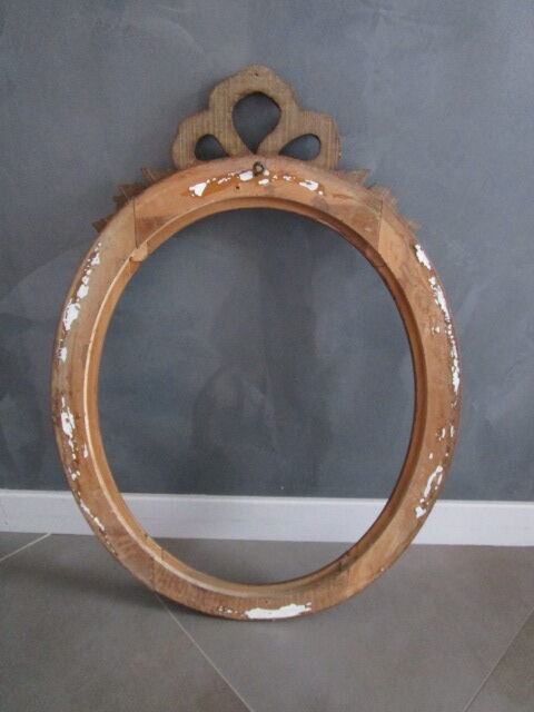Old oval wooden frame