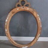 Old oval wooden frame