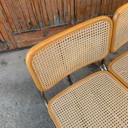 Set of 3 mid-century Italian B32 Cesca chairs by Marcel Breuer, 1970s