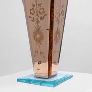 Art Deco Vase in Glass, Mirrored Glass and Wood, France 1920s