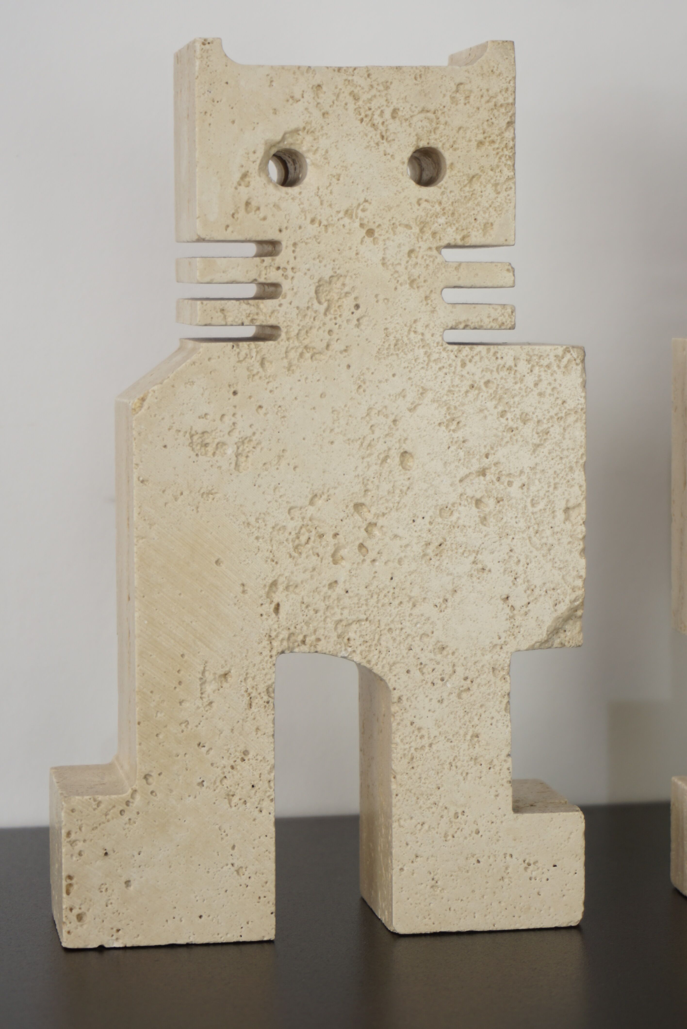 Pair of travertine bookends in  design Fratelli Mannelli