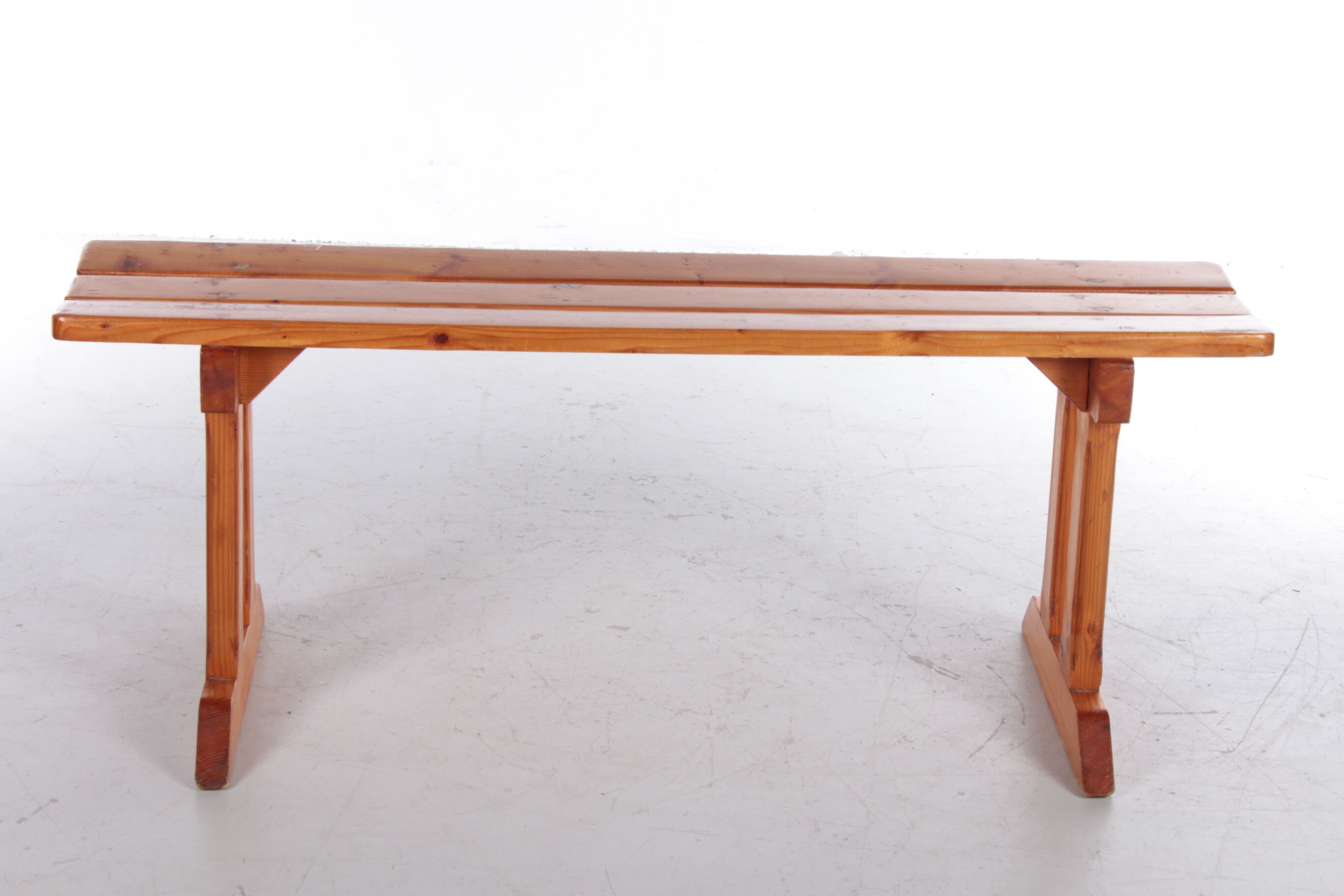 Vintage pine wooden bench tough look from france