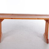 Vintage pine wooden bench tough look from france