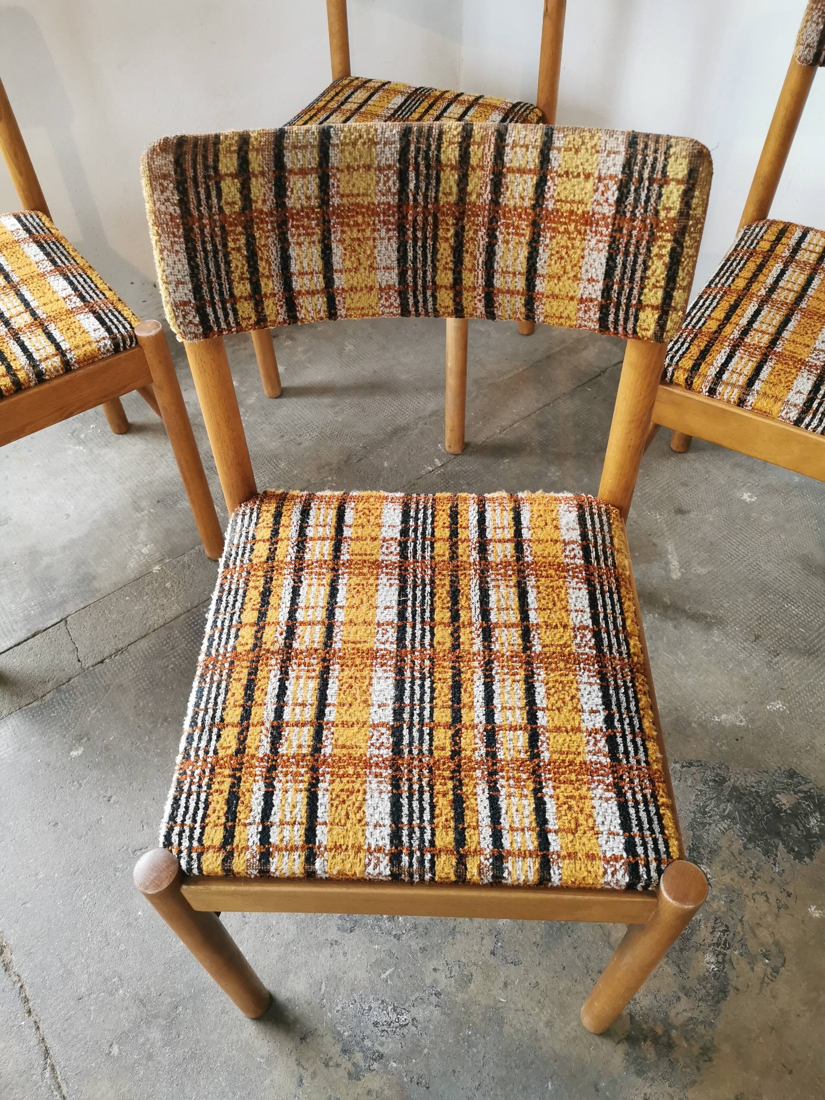 Set of 4 Baumann chairs, 70s