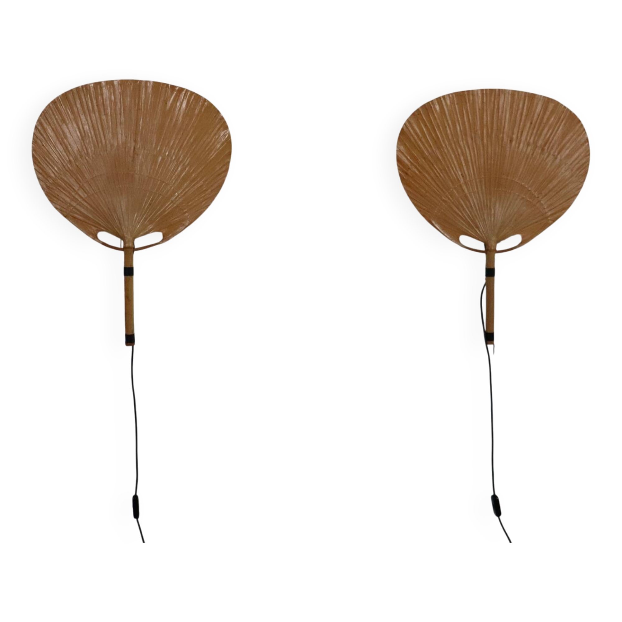 Pair Of Ingo Maurer Uchiwa III Wall Lamps For M-Design, 1973