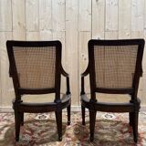 Pair of Louis XVI period caned armchairs