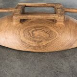 Carved wooden flat-plated - artisanal tribal art African cuisine