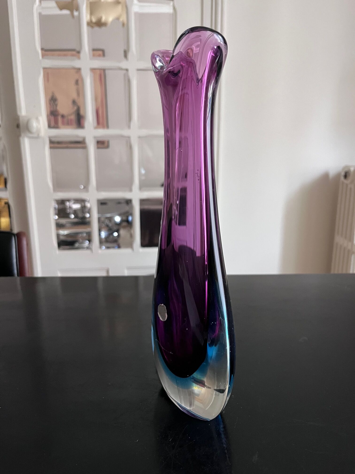 Sommerso vase in Murano glass