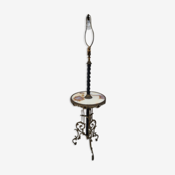 Lampadaire Napoleon III en bronze metal et marbre