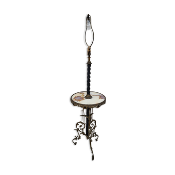 Lampadaire Napoleon III en bronze metal et marbre