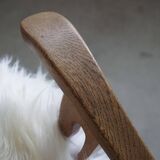 Henning Kjærnulf, armchair reupholstered in long-haired Icelandic sheepskin, 1950