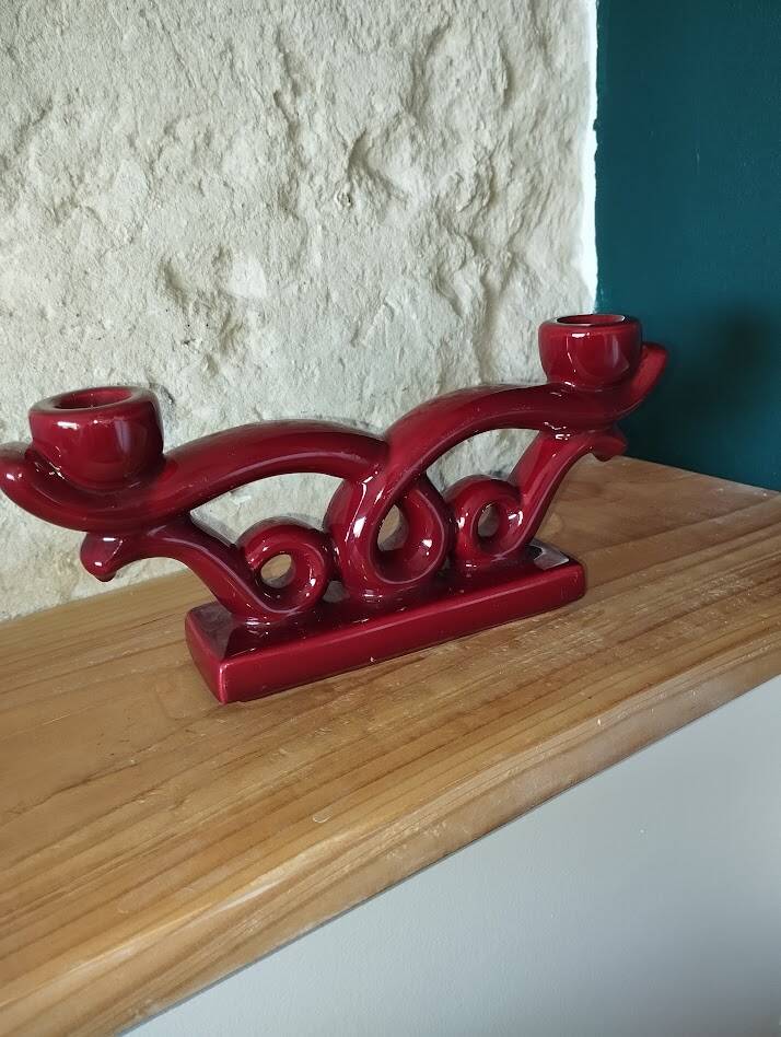 Ceramic slipware candlestick