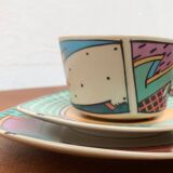 Postmodern Flash One Series coffee service, plates, cups, saucers by Dorothy Hafner for Rosenthal, 1980s, Set of 6