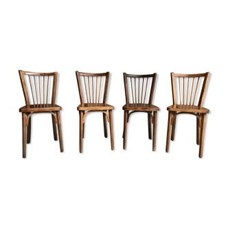 Beautiful series of 4 chairs bistro Baumann N89