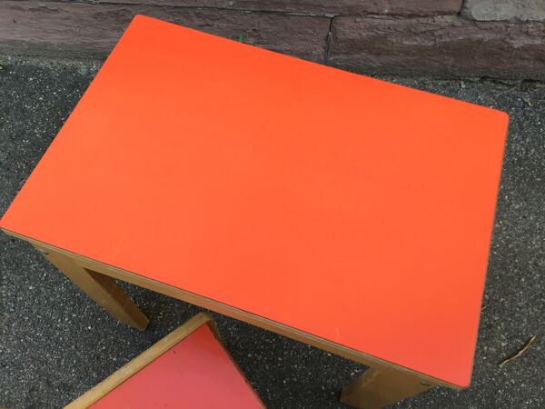 Bureau & chaise enfant école maternelle  vintage