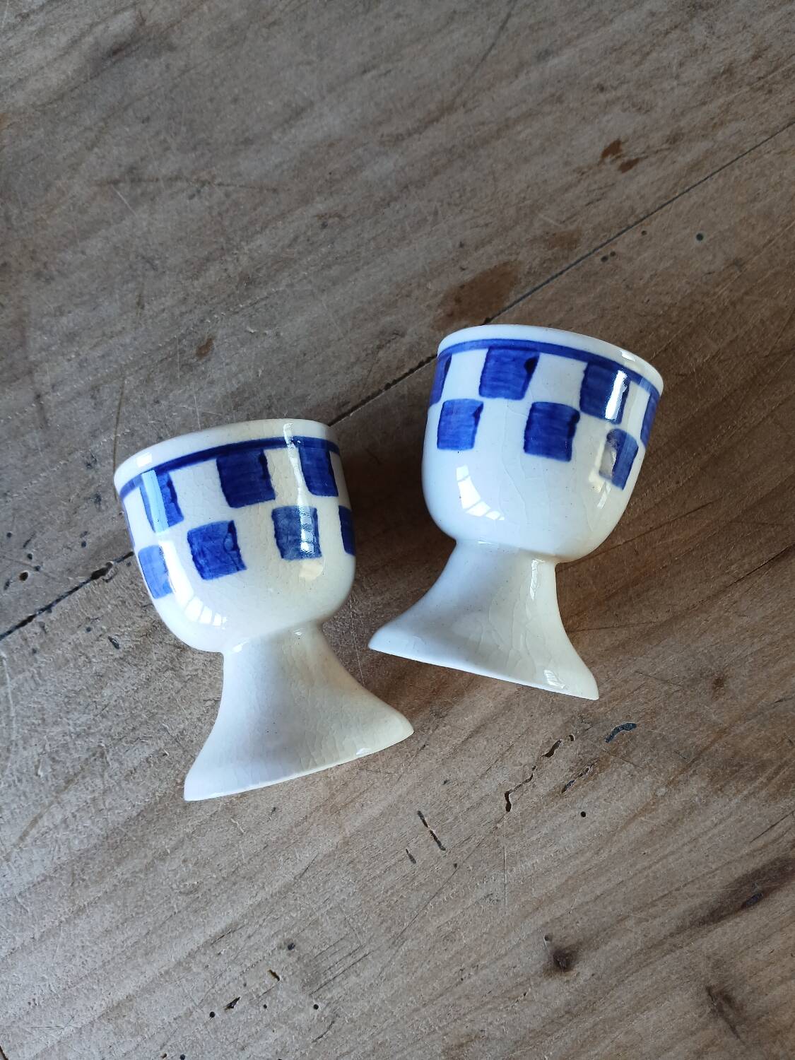 2 old egg cups