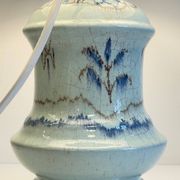 Lampe céramique bleue océan