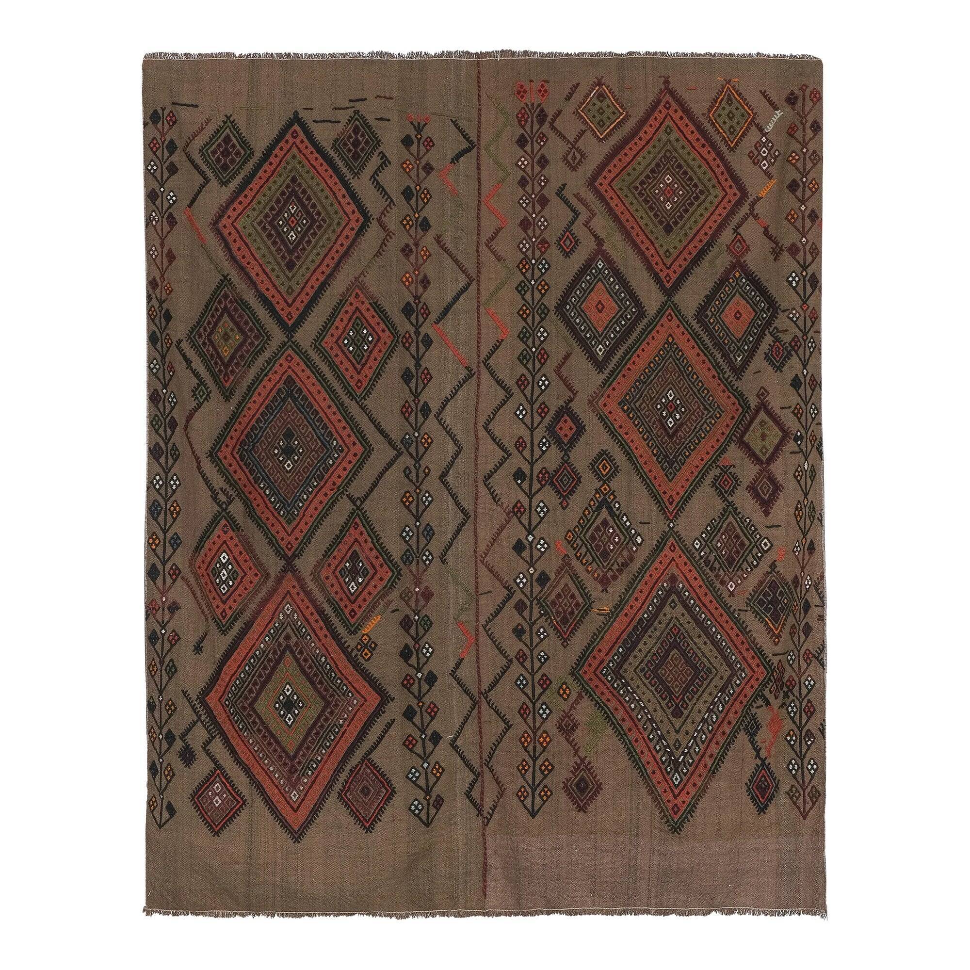 Vintage Turkish kilim handwoven 159x185 cm
