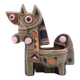 Cubic horse sculpture in painted ceramic, 1970s