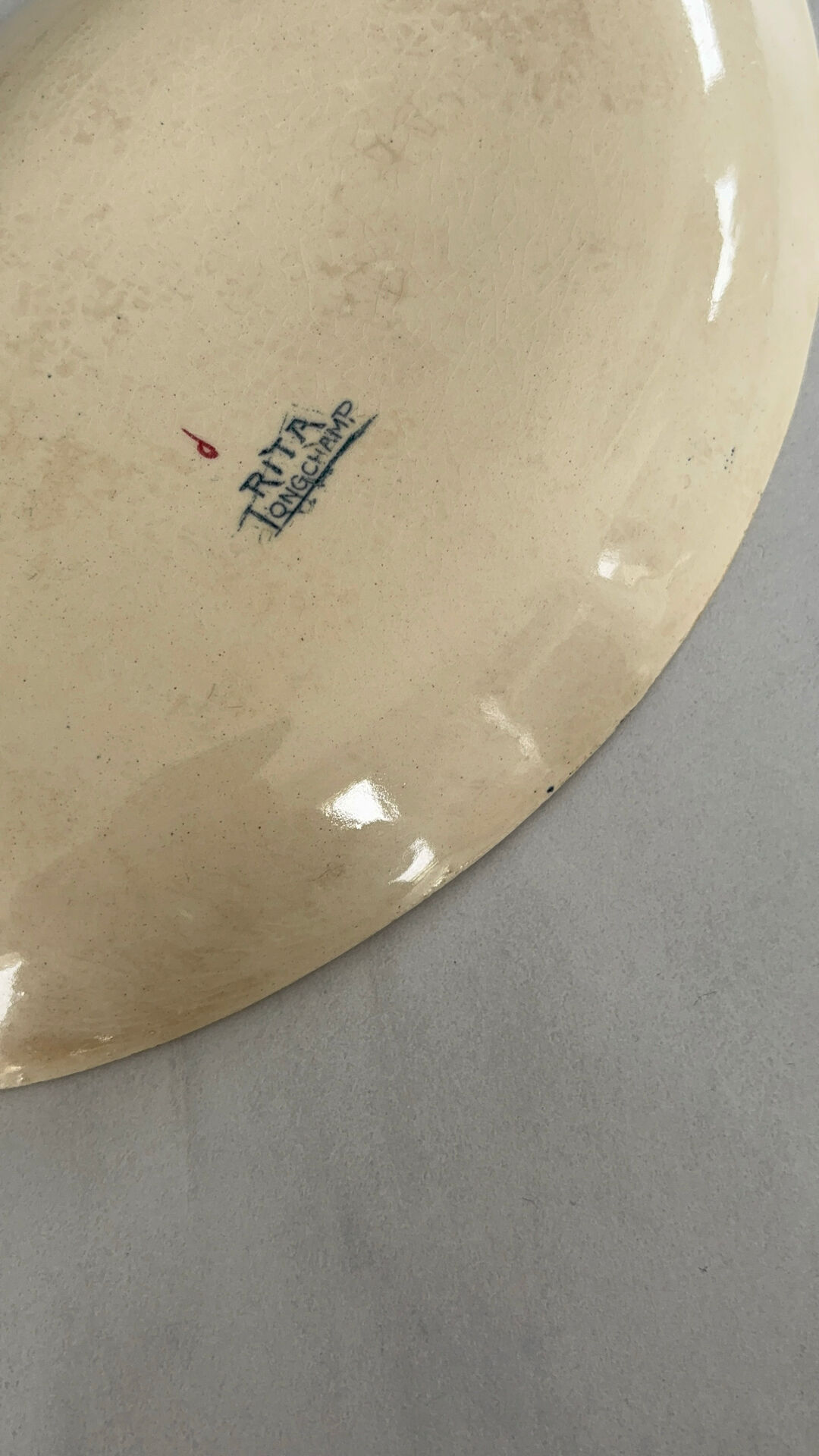 Ravier ironstone Longchamp model Rita - oval dish antique earthenware