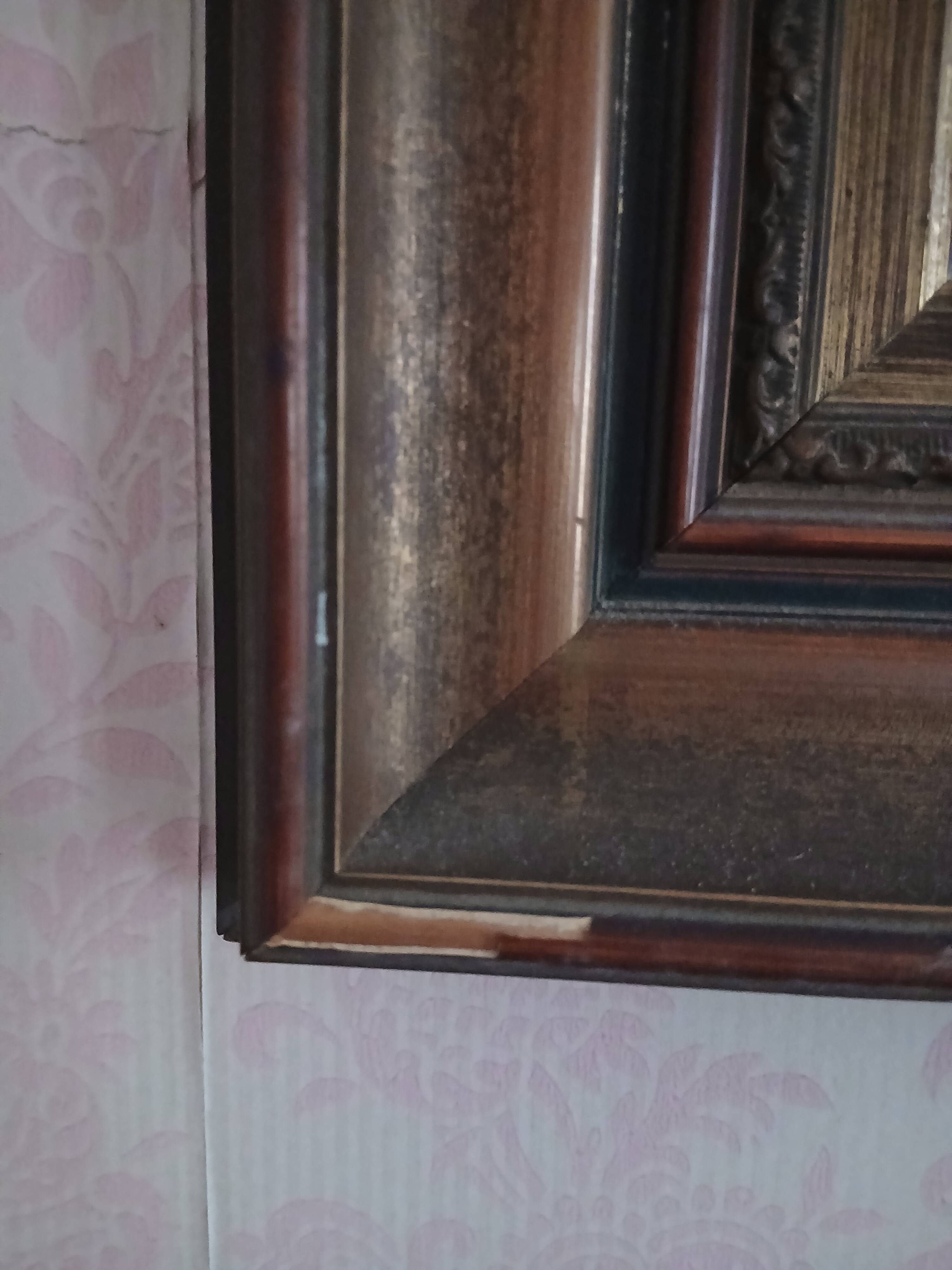 Tableau from the 20th century signed, depicting a woman with a bouquet.