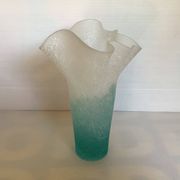 Vase mouchoir pâte de verre bicolore