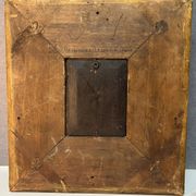 Oil on wood panel, woman with basket, signed LP, Jean Baptiste Le Prince?