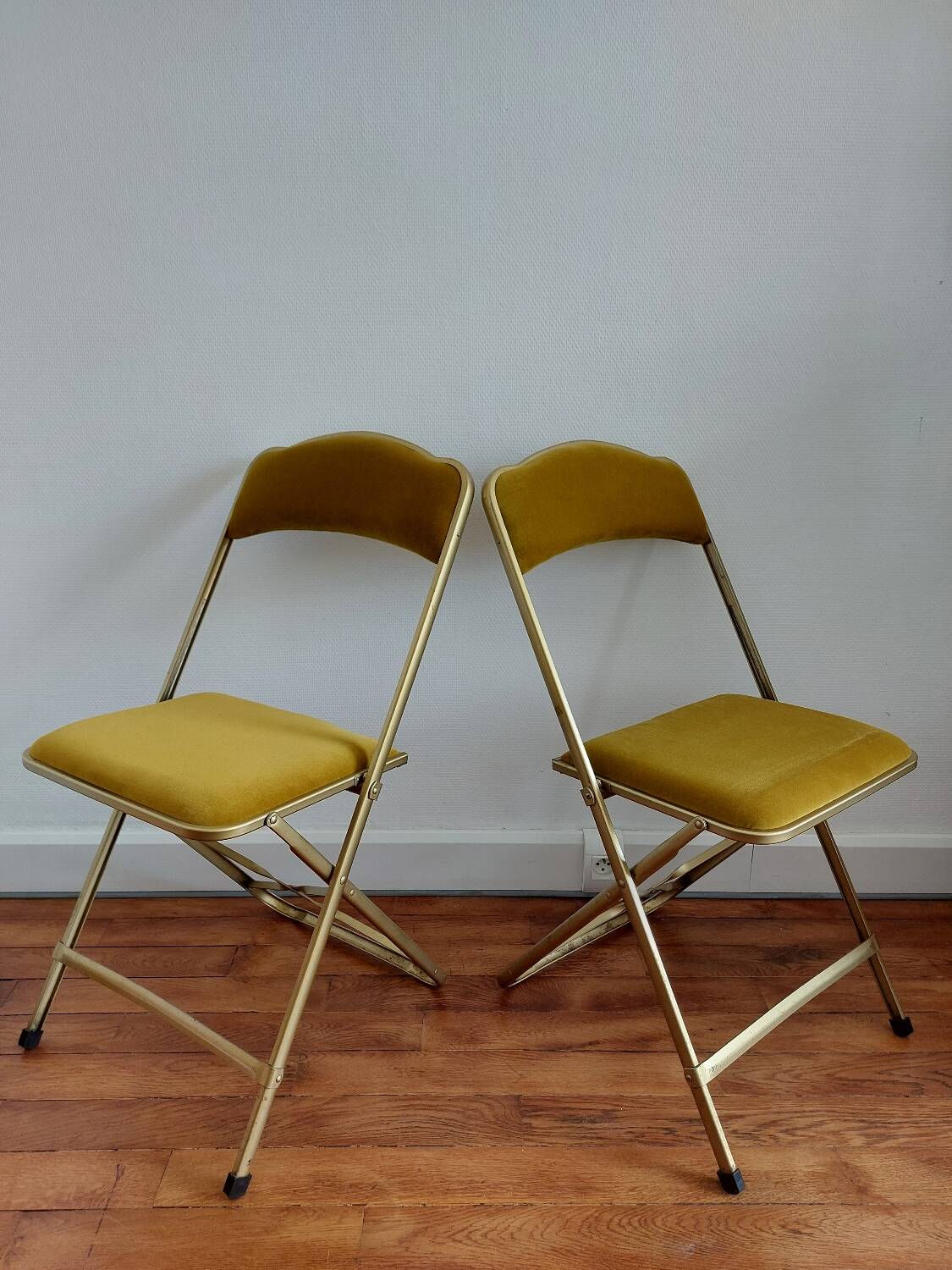 Lot de 2 chaises pliantes en velours