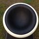 Armchair design egg pod ball chair iconik white and imitation black leather as it is.