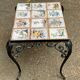 1960s ceramic coffee table, black and beige steel