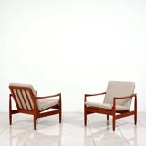 2 chaises longues en teck par Skive Mobelfabrik