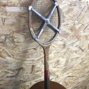 Old tennis racket Slazenger wood metal protection zephyr vintage