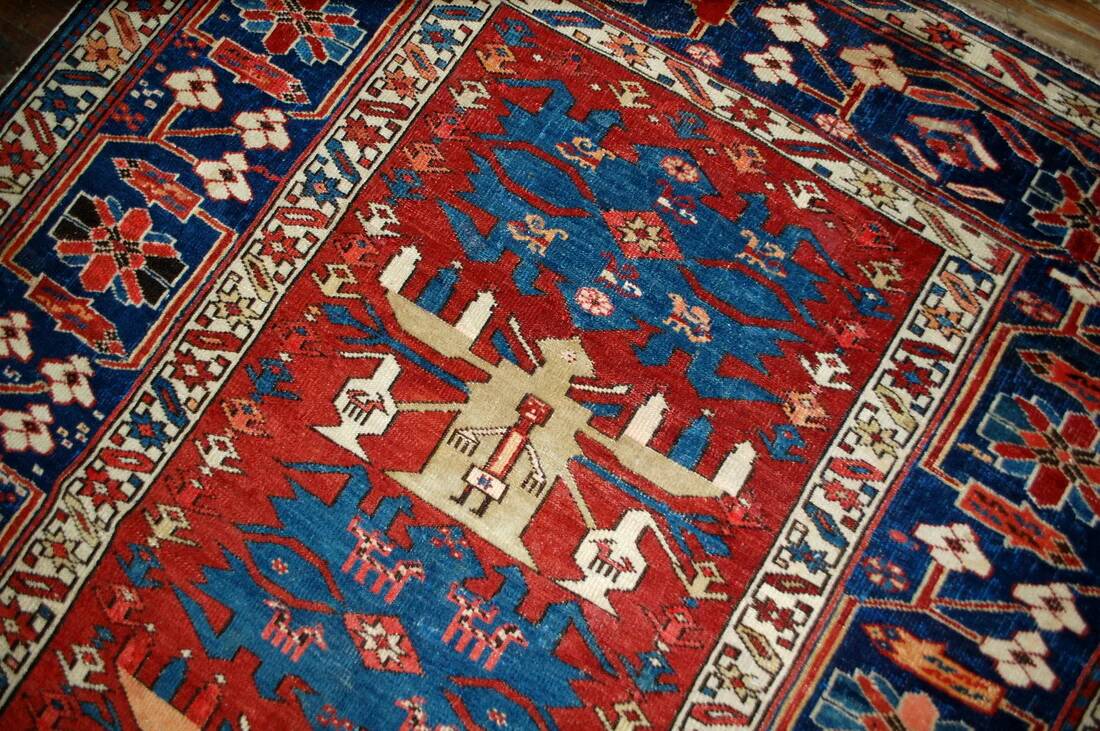 Handmade antique Caucasian Shirvan rug 134cm x 271cm 1880s - 1B491