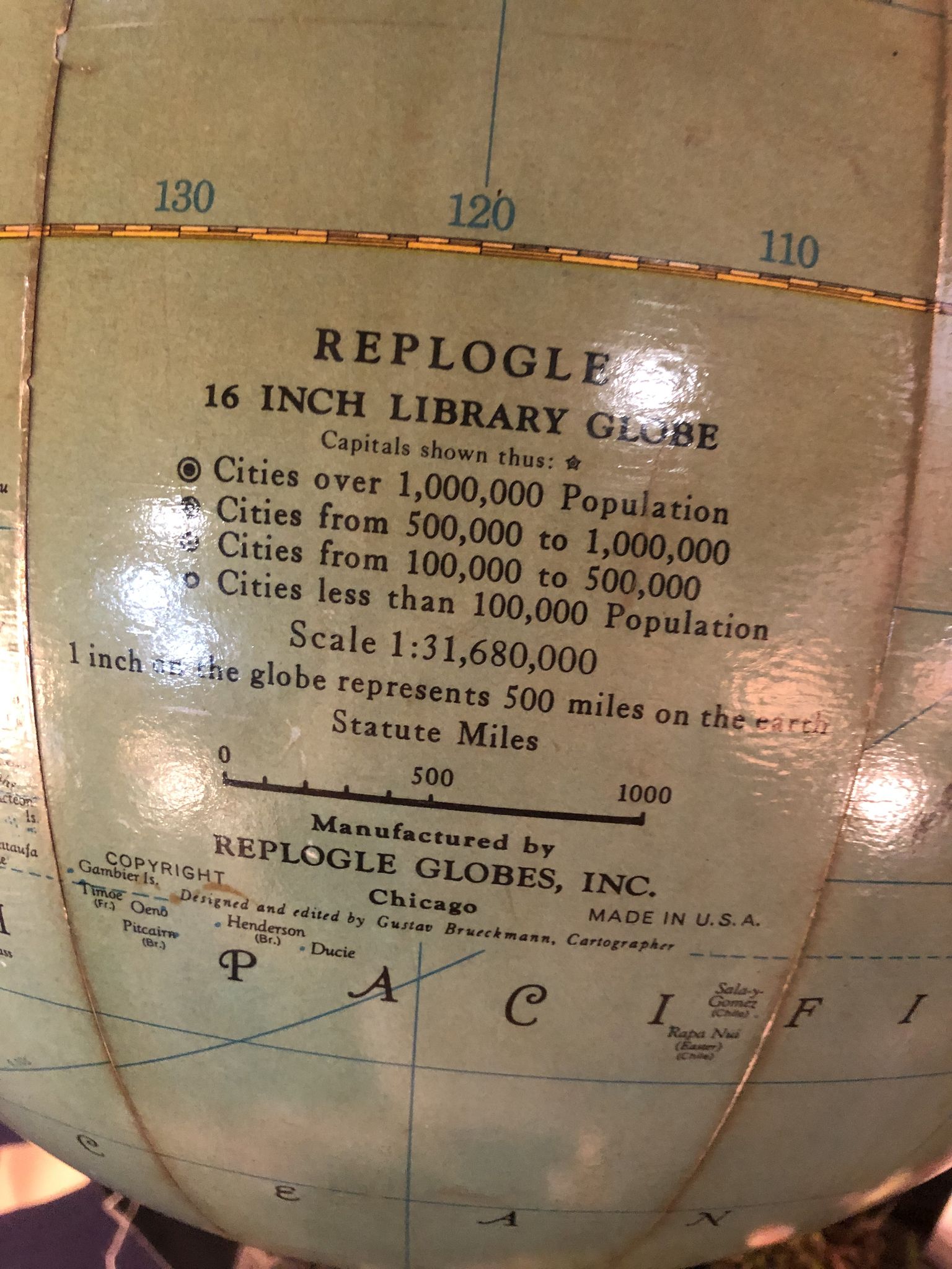 Mappemonde USA année 40